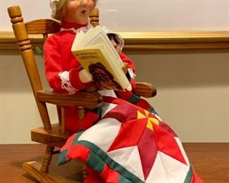 Item 234:  Vintage Annalee doll - Christmas rocking chair - 8.5":  $22.00