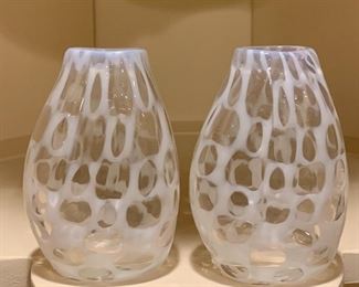 Item 305:  Pair of art glass bud vases:  $34.00