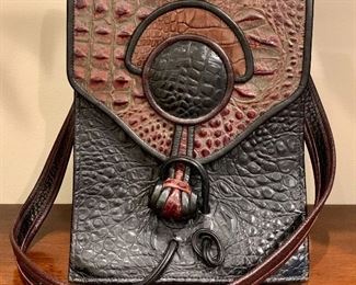 Item 156:  Hand tooled leather crossbody bag:  $225