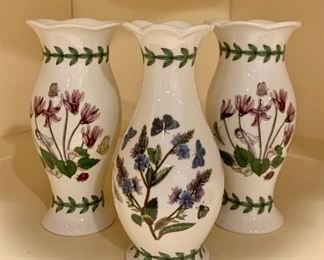 Item 282:  Set of 3 Portmeirion botanic garden vases:   $24