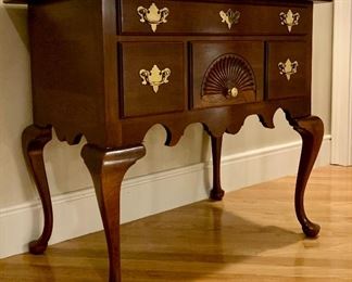 Item 180:  Hitchcock Furniture Mahogany Queen Anne Low Boy Server Dresser Chest - 34.5"l x 21"w x 31"h: $395