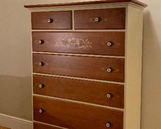 Item 159:  Hitchcock chest of drawers (some issues with finish on top) 35.5"l x 18.5"w x 55.25":  $465