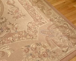 Item 176:  Hand Made, micro-hooked wool rug - Pale Pink - 7'9" x 9'9": $425