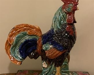 Item 192:  Heavy Ceramic Rooster - 16":  $32