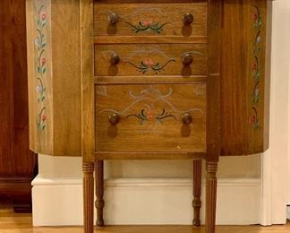 Item 171:  Martha Washington painted sewing cabinet - 14" x 29":  $125