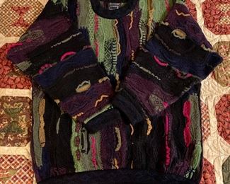 Loads of designer sweaters! Coogi Sweaters are $40 each - please make an appointment to purchase clothing.