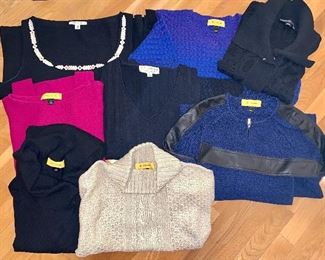 St. John sweaters (size medium & large).  Make an appointment to shop in the "details & descriptions" section. St. John sweaters are $38 each