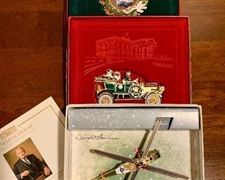Item 291:  Set of 3 White House Christmas ornaments:  $38