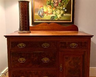 Item 199:  Antique French Chest of Drawers - 40"l x 21.25"w x 36.5":  $425
