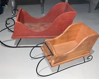 Item 236:  Wood sled:  $35/Each                                                                          Red - 31"l x 15" w x 17"h                                                           Natural Sled is SOLD                                                                              