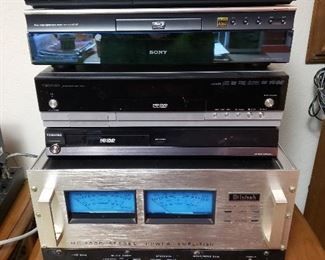 Amplifiers, tuners, DVD players, Blu-ray players....