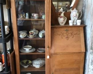 Antique Oak Secretary Cabinet