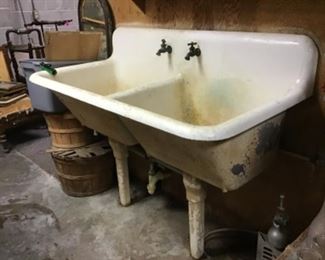 Vintage Double Porcelain Sink