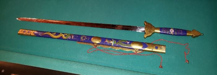 Chinese Cloisonne Sword and sheath