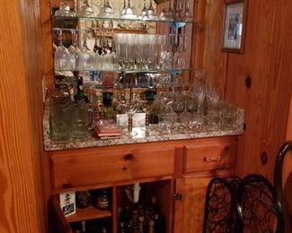 Bar glass and bottles