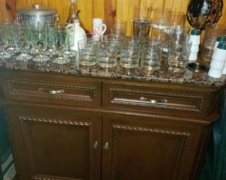 Marble top Bar Cabinet 
