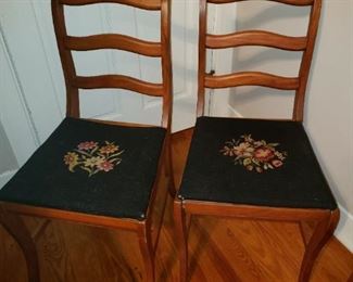 Antique needlepoint chairs