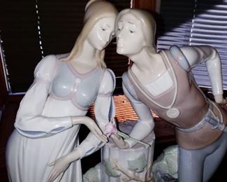 Lladro Spain large Romeo and Juliet with Rose!