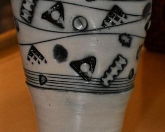Ceramic vase. Signed. 6 1/4 wide x 3 1/2 deep x 9 1/4 tall. Was $35, now $24.