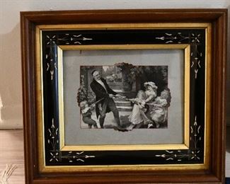 Antique print. Beautiful Frame is 15.5 x 13.5. Opening 7 x 5. Was $45, now $35.