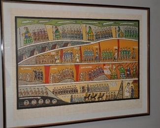 ABRAHAM AND THE 10 KINGS LITHOGRAPH BY SHALOM MOSCOVITZ (SHALOM OF SAFED), OVERALL 34" X 26". OUR PRICE $350.00