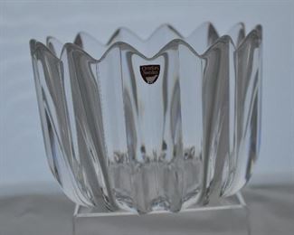 LIKE NEW HEAVY ORREFORS CRYSTAL FLEUR BOWL, 6” X 4.5". OUR PRICE $65.00