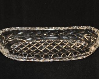 PRICE REDUCED! LOVELY WATERFORD GLANDORE OBLONG RELISH DISH. 9.5” W. OUR PRICE $25.00