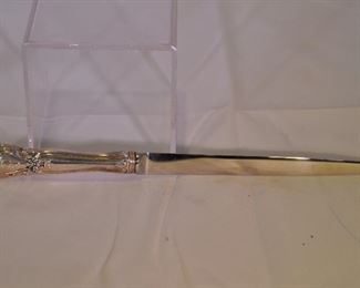 PRICE REDUCED!!  LOVELY VINTAGE 8.5" STERLING SILVER MONOGRAMMED "P" HANDLE WITH STAINLESS LETTER OPENER MADE IN SHEFFIELD ENGLAND. OUR PRICE $45.00