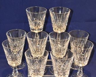 PRICE REDUCED!! STUNNING SET OF 10 WATERFORD CRYSTAL ROSSLARE 6.75" WATER GOBLETS. OUR PRICE $350.00  