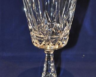PRICE REDUCED!!  ONE OF THE GORGEOUS WATERFORD ROSSLARE CUT CRYSTAL 6" CLARET GOBLETS. SET OF 10 AVAILABLE. ONE HAS A SMALL FLEA BITE ON THE BASE. OUR PRICE $250.00  