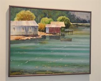 PRICE REDUCED!  NEW ZEALAND ARTIST GARRICK TREMAIN, ACRYLIC ON BOARD, 20” x 15.75. OUR PRICE $175.00  