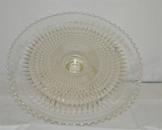 FRONT VIEW OF THE VINTAGE STERLING AND GLASS CAKE STAND!!
