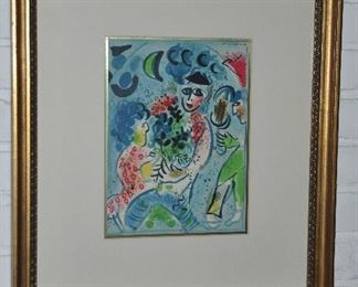 FRAMED AND MATTED LITHOGRAPH III, "FRONTISPIECE"  BY MARC CHAGALL C.1969, OUR PRICE $295.00