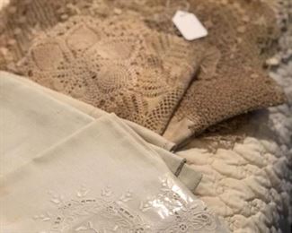 Lace trimmed linens