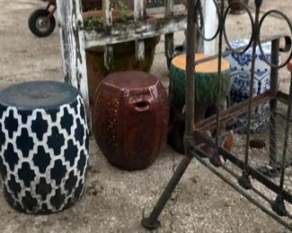 Garden stool and decorations