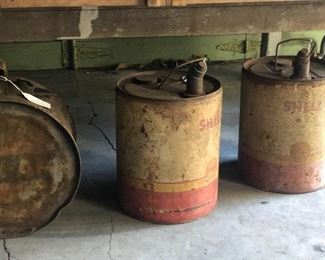 Vintage oil cans