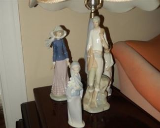 LLadro figurines & Porceval LLadro style lamp