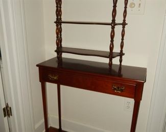 Small console; small tiered shelf