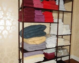 Bamboo etagere; linens