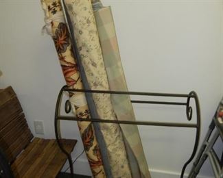 High end upholstery fabric; quilt rack