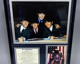 The Beatles Photo and Discography Framed Display 14" x 11.5"