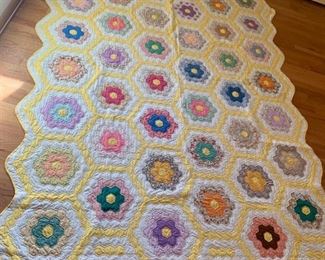 antique handmade colorful QUILT