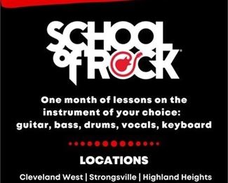 Lot 072
Professional Service: School of Rock - One Month of Music Lessons