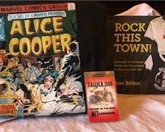 Lot 123
Metallica & Alice Cooper Fan Packs + signed "Rock This Town! Backstage." book