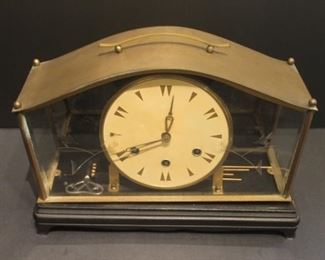 Vintage Euramca Trading Corperation Germany Brass Clock