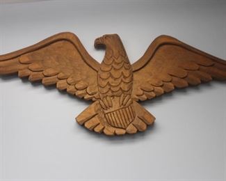 Hand carved wood eagle
