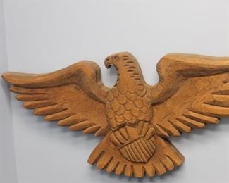 Hand carved wood eagle 