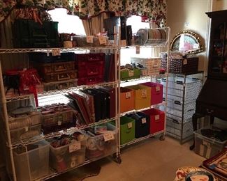 Our homeowner was a crafter - this is a huge collection of ribbon & embellishments. The Elfa in the corner is no longer available but there are other pieces that are available. 