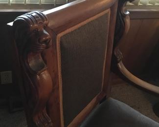 ANTIQUE LION'S HEAD AND CLAWS CHAIR