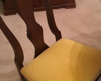 CHERRY TABLE W/6 CHAIRS, TABLE PADS INCLUDED. EXCELLENT CONDITION